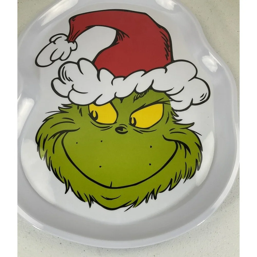 Dr. Seuss How The Grinch Stole Christmas Grinch Face Melamine Serving Tray/dish